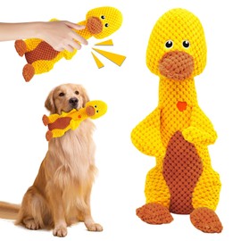 TECHEEL Hundespielzeug Ente Quak-Quak Ente Hundespielzeug Quack-Quack Duck Dog Toy Kuscheltier Ente Dog Beruhigende Ente Hunde Soundspielzeug für Hunde Ente Plüschtier Hundespielzeug