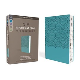 NIV, Super Giant Print Reference Bible, Leathersoft, Teal, Red Letter, Thumb Indexed, Comfort Print