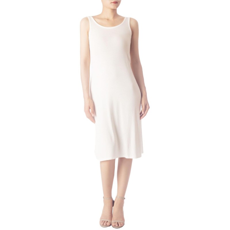 iB-iP Women's Modal Knee-Length Comfortable Straight Underdress, White