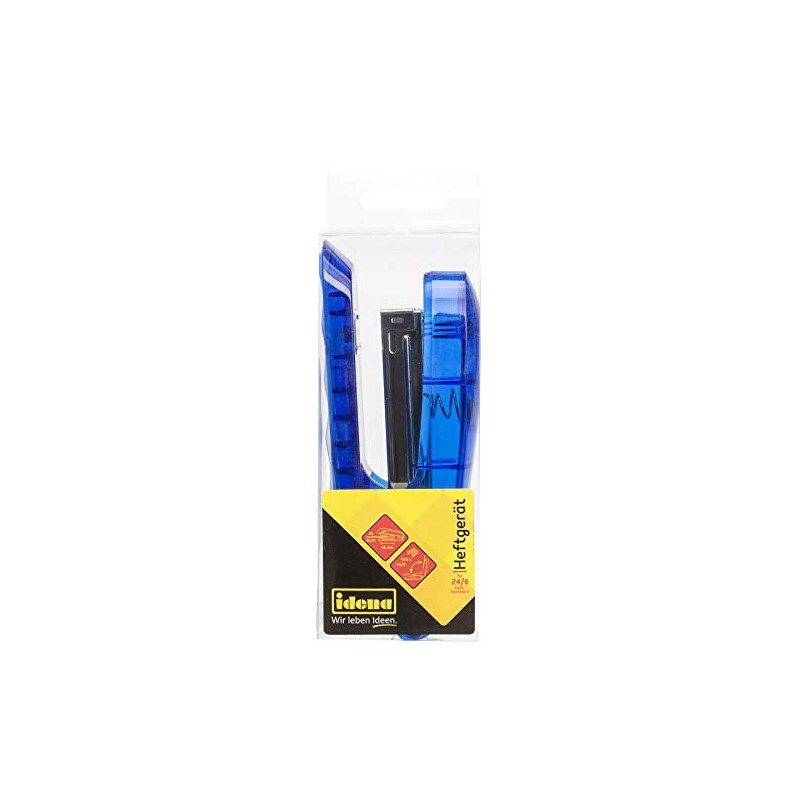 IDENA Stapler Plastic Translucent, Blue