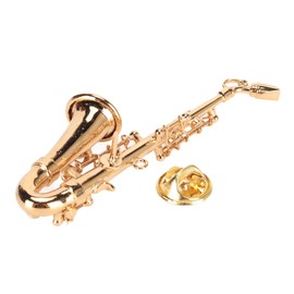 Agatige Musical Instrument Brooch Pin, Fashion Miniature Saxophone Lapel Brooch Pin with Red Velvet Lined Case for Men Women Birthday Gift