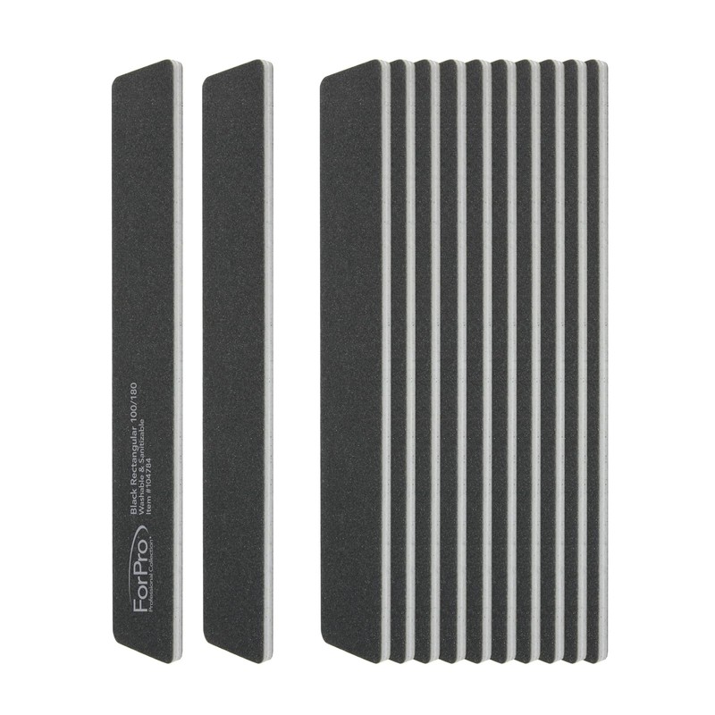ForPro Professional Collection Rectangular Foam Boards, Black, 100/180 Grit, Double-Sided