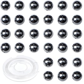 CMBYN 4mm 200pcs Natural Stone Round Beads Black Hematite Genuine Stone Beading Loose Gemstone DIY Charm Smooth Beads for Bracelets Necklaces Earrings Hole Size 1mm (Black Hematite 4mm)