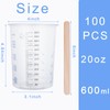 Oungy 100PCS Plastic Mixing Cups for Epoxy Resin 600ml (20oz)