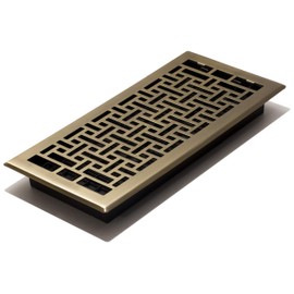 Decor Grates AJH614-A Oriental Floor Register, 6x14 Inches, Antique Brass Finish