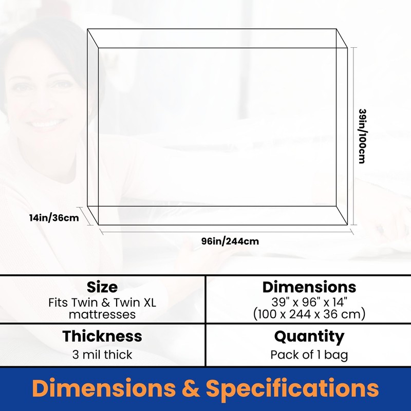 VICMORE Heavy-Duty Twin/Twin XL Mattress Bag for Moving & Storage