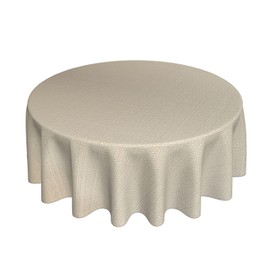 Faux Linen Round Tablecloth, Waterproof Wrinkle Free Woven Textured Table Cloth, Soft Fabric Table Cover for Home Dining, Party, Wedding, Holiday (70 Inch Round, Flax/Beige/Taupe)