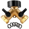 IPOW Brass Heavy Duty 2 Way Y Valve Garden Hose