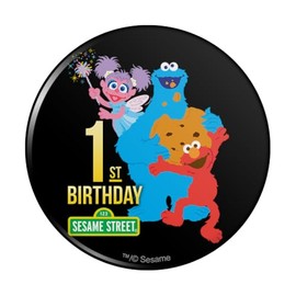 Sesame Street 1st Birthday Pinback Button Pin - 1" Diameter