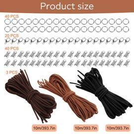 3 Rolls Leather Cord for Jewellery Making, 10M x 3mm Leather Laces Braiding String Lace Suede Cord for Necklace Bracelet DIY Crafts (Three colors)