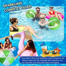 YoXinKau Beach Ball Water Play Beach Toy Inflatable Playground Ball Bathing Outdoor Summer Event Sports Garden Swimming Bubble Ball Summer Day Toy (Green)