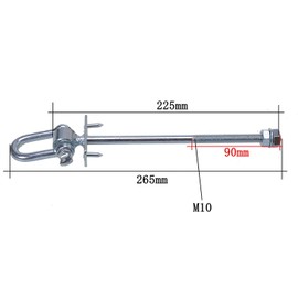 Aqbau Set of 2 Swing Hooks M10 x 190 Swing Nylon Bearing Shackle Hook Safety Hook Pro