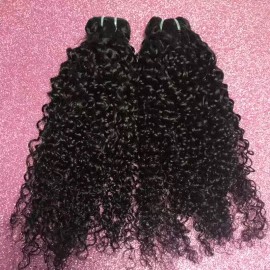 Hot Single Donor Fumi Bouncy Curly Cuticle Aligned Hair Vietnamese Burmese Curly Hair Loose Deep Wave Bundles with Lace Closurecolor: baby curly, Stretched Length: 16 Inches