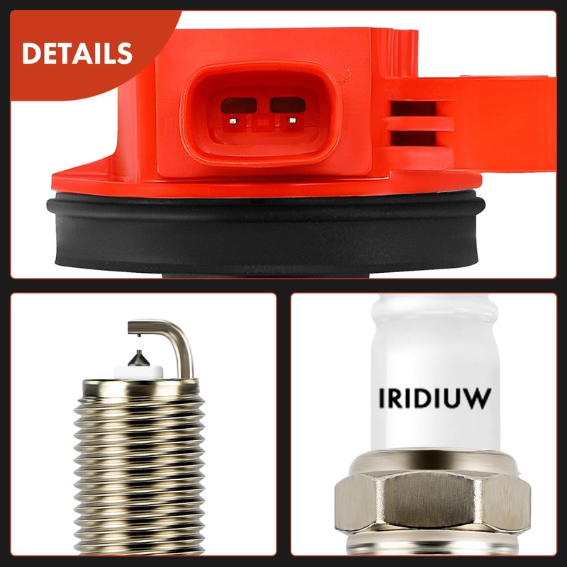 A-Premium Ignition Coil Pack and Iridium Spark Plugs Compatible with