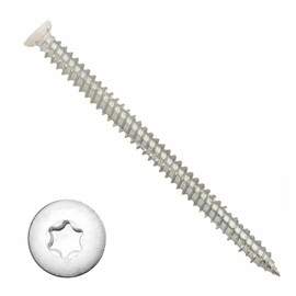 7.5 x 112mm WHITE HEAD Concrete Door Frame Fixing Screw Countersunk BZP Zinc Torx 7.5mm (25 pcs)