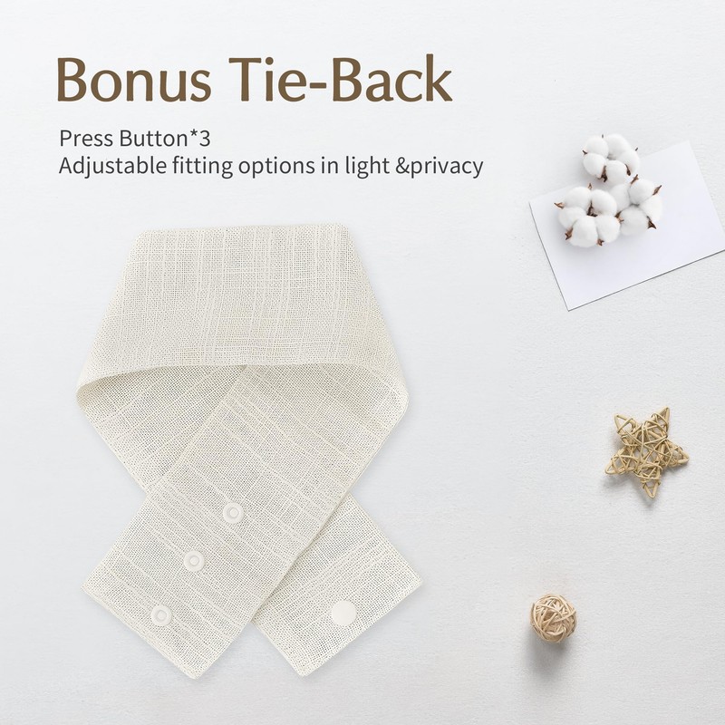 Fmfunctex - Cortina de puerta con textura de lino francés,