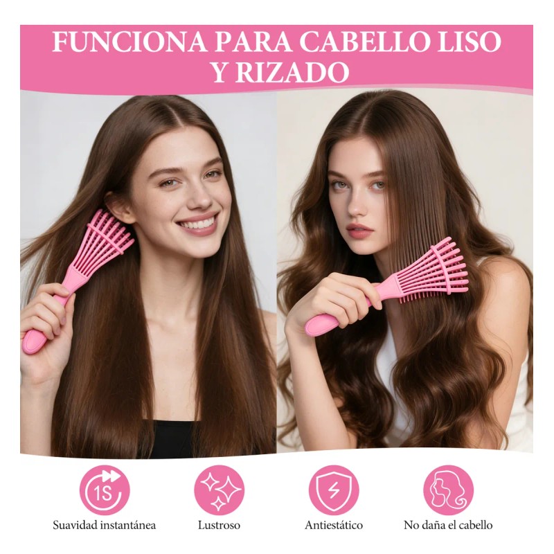 Kit 46pz Peine De Masaje De Cepillo Adecuado Cabello Rizad