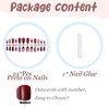 BABALAL Press on Nails Red Ombre Fake Nails Medium Almond