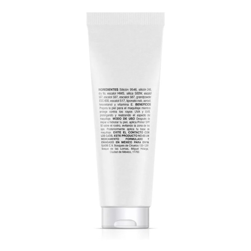 Primer Spf50 Preparador De Piel Para Maquillaje Divya 50ml
