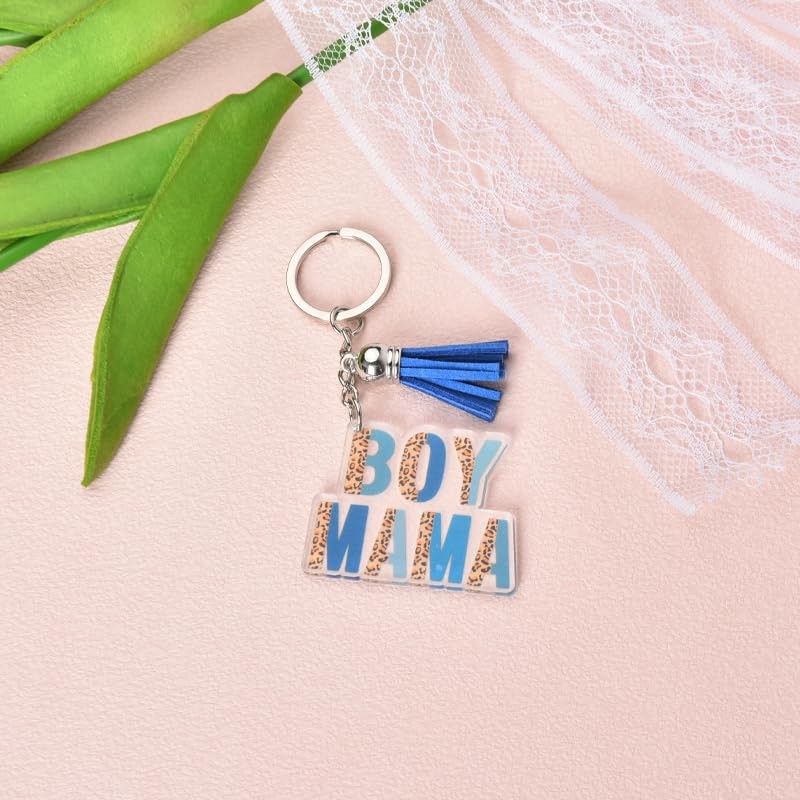 Boy Mama Keychain for Women Mom Mother's Day Gifts for