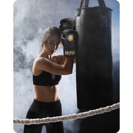 Dripex Boxing Gloves, Boxing Training Gloves, Muay Thai Kickboxing Sparring, Punch Bag Punching Gloves for Men, Women and Teenagers, Kickboxing Gloves, Gold (8 oz)