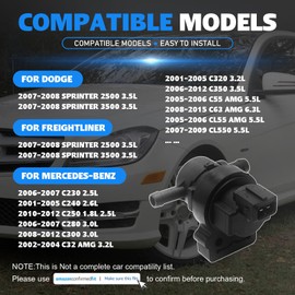 911852 Vapor Canister Purge Valve for Chrysler Crossfire 3.2L 2004-2008 Freightliner Dodge Sprinter 2500 3500 2007-2008 Benz C230 2006-2007 C300 2008-2012 Replace 000470889328