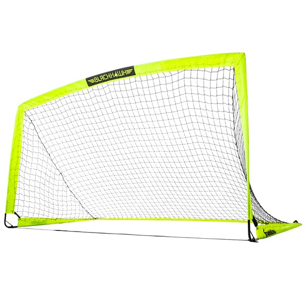 Franklin Sports Blackhawk Backyard Soccer Goal - Portable Kids Soccer Net - Pop Up Folding Indoor + Outdoor Goals - 6'6" x 3'"3' - Optic Yellow