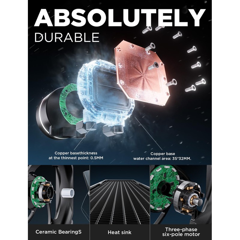 AsiaHorse WK-A360 ARGB All-in-One AIO CPU Liquid Cooler, Wandering Knight