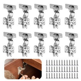 10 Pcs Cabinet Hinges Silver Soft Close Hinges for Kitchen Cupboards Mute Wardrobe Doors Hinges with Screws Kitchen Cupboard Hinges for Bedroom Dining Room Kitchen Bathroom