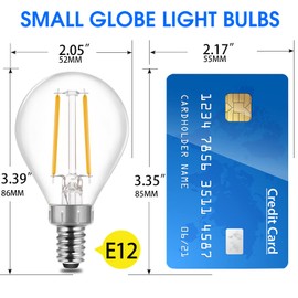 Energetic E12 Dimmable LED G16.5 Light Bulb 60 Watt Light Bulb 500 Lumens Candelabra Bulb for Chandeliers, Ceiling Fan, Vanity, Warm White 2700K Vintage Globe Light Bulb 6Pack