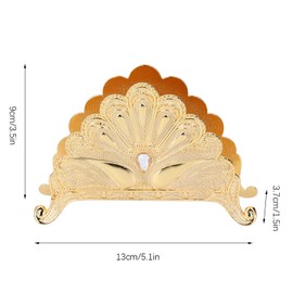 Metal Napkin Holder, Retro Vertical Napkin Holder Freestanding Tissue Serviette Dispenser Rack for Home Kitchen Countertops Dining Table Decor Ornaments(Gold)