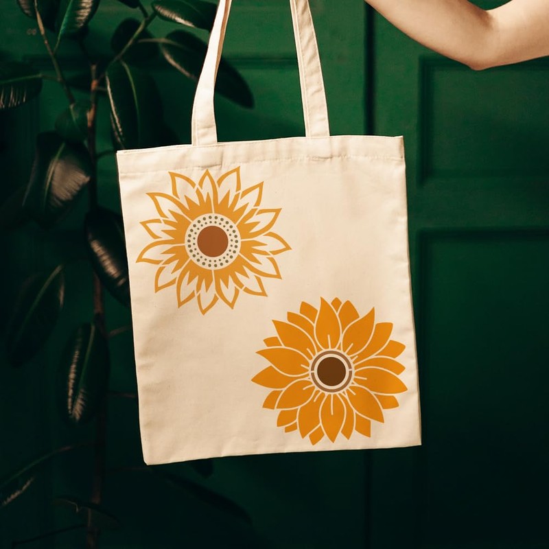 FINGERINSPIRE 6 Pcs Sunflower Painting Stencil with Brush 20x20cm