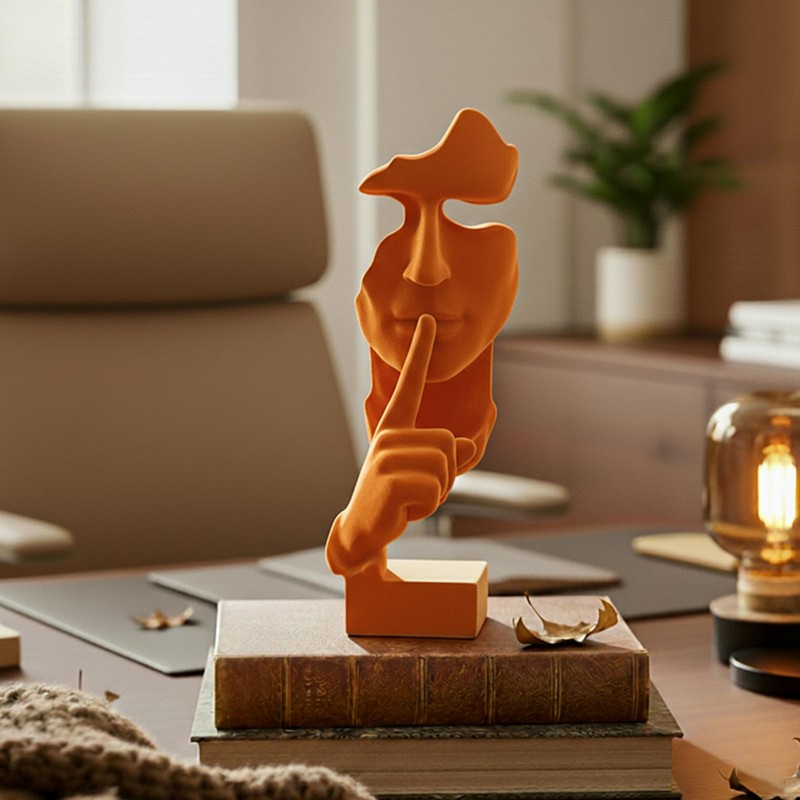 FOLKOR LIFE Thinker Statue Speak No Evil with Soft Velvety