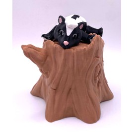 3D Printed Flexible Articulating Joints Fidget Animal Skunk and Tree Stump Container, Birthday Toy Gift, Basket Stuffer, Stocking Stuffer, Party Favor, may help with ADHD Autism Anxiety Stress Relief