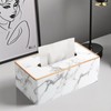 KINGFOM Rectangular PU Leather Tissue Box Holder, Facial Tissue Case