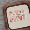 TENPAL Press on Nails 10Pcs with Tools Kit,3D Strawberry Spring