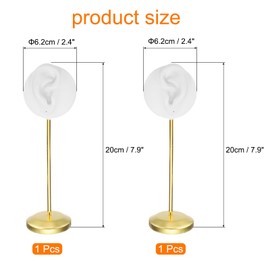 sourcing map 2pcs Earring Display Stand, Left Right Ear Shape Earring Holder Ear Stud Organizer for Photography Jewelry Props, White
