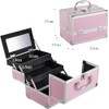 Estuche de Maquillaje Profesional de 3 Niveles con Espejo, Organizador