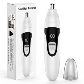 VOTEYO Nose Hair Trimmer,Painless Ear and Eyebrow Trimmer for Men with Dual Edge Blades,Rechargeable,Light Indicator Easy Washing(White)
