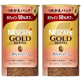 Nescafé Gold Blend Caffeine Half Eco & System Pack 95g x 2 bottles, 95 cups, Refill, Black, Regular Soluble Coffee