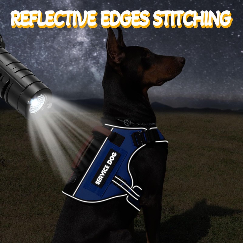 Service Dog Vest - HEYCAHVA Tactical Dog Harness Full Metal