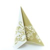 Fancy Serviettes, Gold-White Table Decoration, Wedding Decoration, Folded Serviettes, Pack
