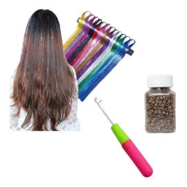 Kit De Extension De Cabello Con Brillos12pz+1000grapa+gancho