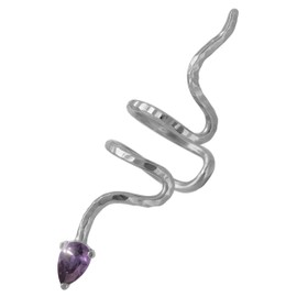 Handmade Links - Lila 925 Sterling Silber Ohr Manschette Ohrring für Frauen kein Piercing Minimalistisch hypoallergen Boho-Chic ungewöhnliches Geschenk für Sie nicht durchbohrten Ohren