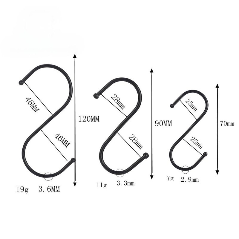 RQzaufania 10 Pack in S Shaped Hooks Hanging Hook Multi