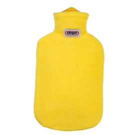 Wärmflasche mit Konturbezug, 2,0 Liter (gelb)