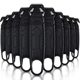 Therwen 30 Pcs Safety Box Cutter Knife of Stainless Steel Concealed Blade Package Opener with Tape Splitter for Carton Cardboard Wrap Letter Work Bag Straps Film Utility Tool (Black)