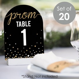 Big Dot of Happiness Prom - Prom Night Party Double-Sided 5 x 7 inches Cards - Table Numbers - 1-20