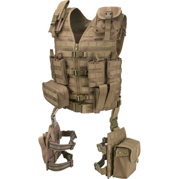 Barska BI12344 Loaded Gear VX-100 Tactical Vest & Leg Platforms (Flat Dark Earth), beige