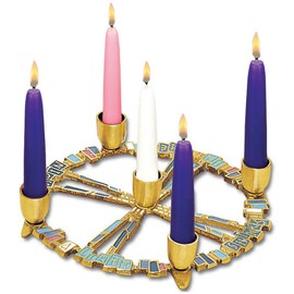 Terra Sancta Guild Hand Enameled A Light Shines in The Night Advent Wreath, 8 1/2 Inch